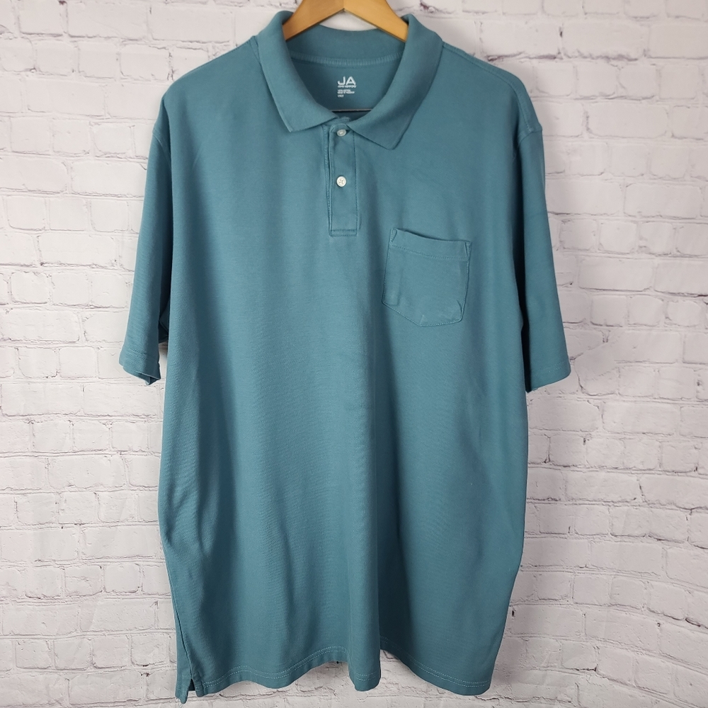 JA John Ashford Polo Shirt. Green Mens 2XLT